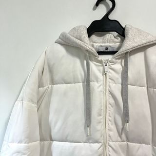 50% Fifty Percent 連帽鋪棉米白外套