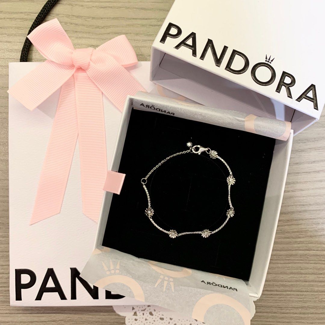 Sparkling daisy flower bracelet pandora