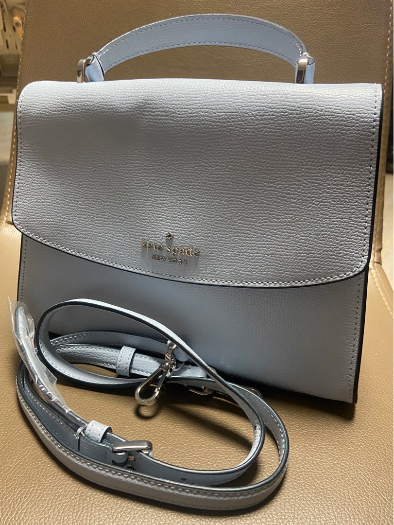 全新 Kate Spade ♠️ Darcy top Handle Satchel [Colour Ocean Fog], 名牌, 手袋及銀