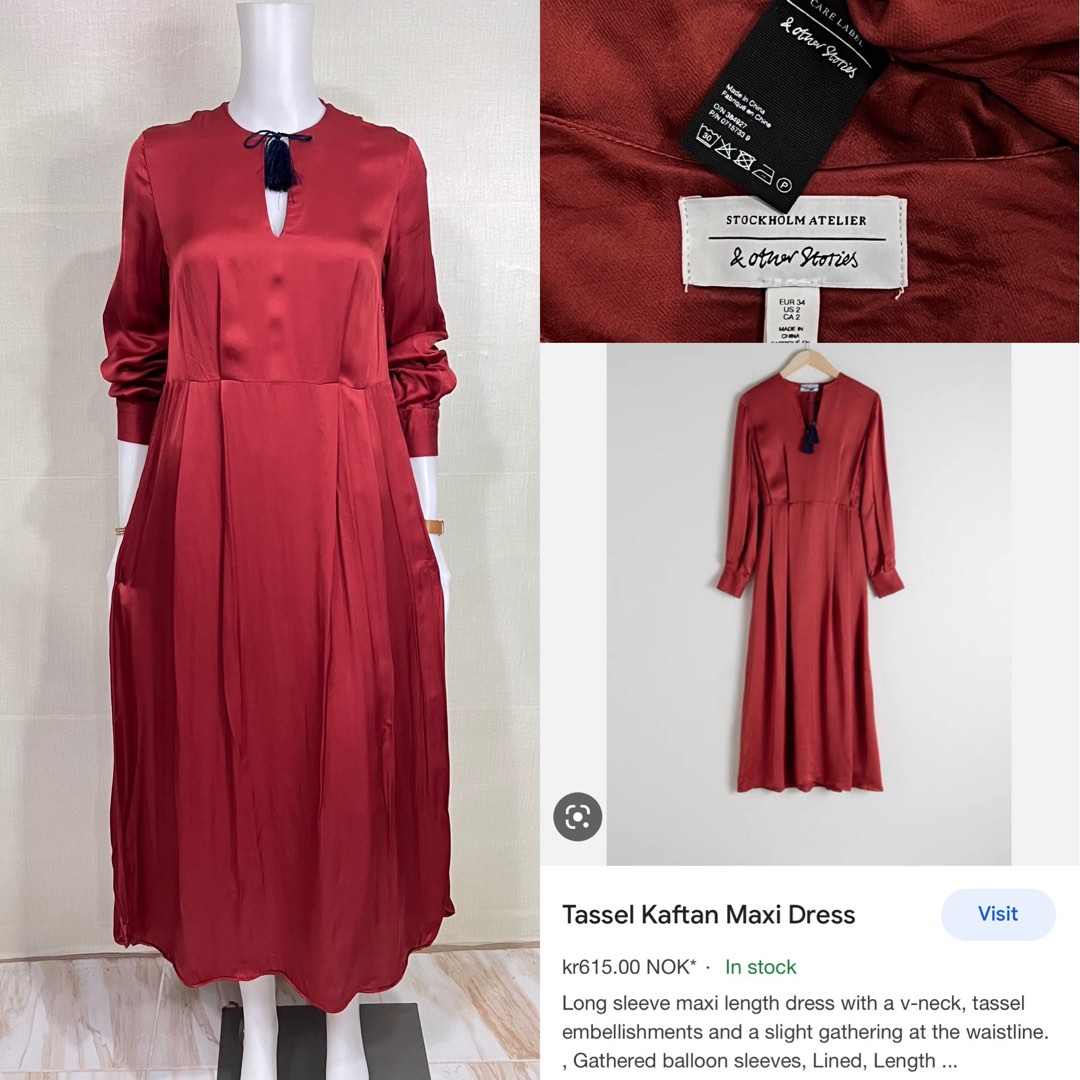Other Stories Kaftan Tassel Maxi Dress Women s Fashion Dresses Sets Dresses on Carousell