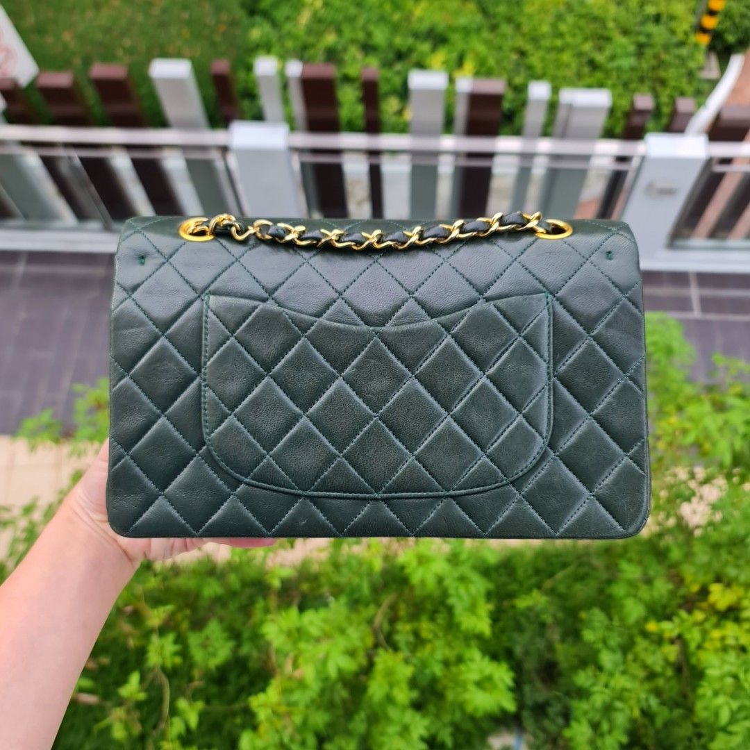 Chanel Classic Flap 25cm Bag Gold Hardware Lambskin Leather Spring/Summer  2018 Collection, Olive Green - SYMode Vip