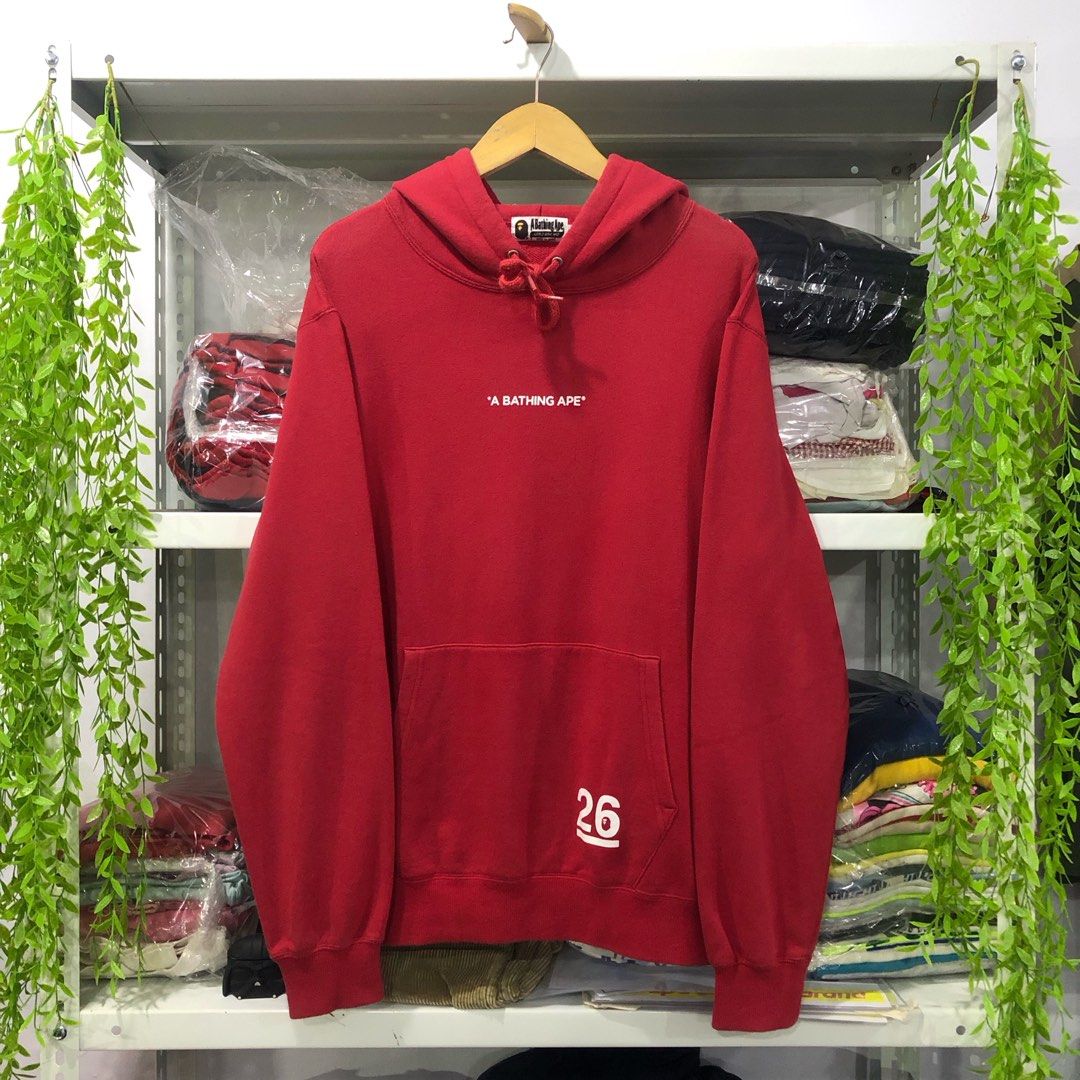 A Bathing Ape BAPE Nowhere 26th Anniversary Pullover Red Hoodie