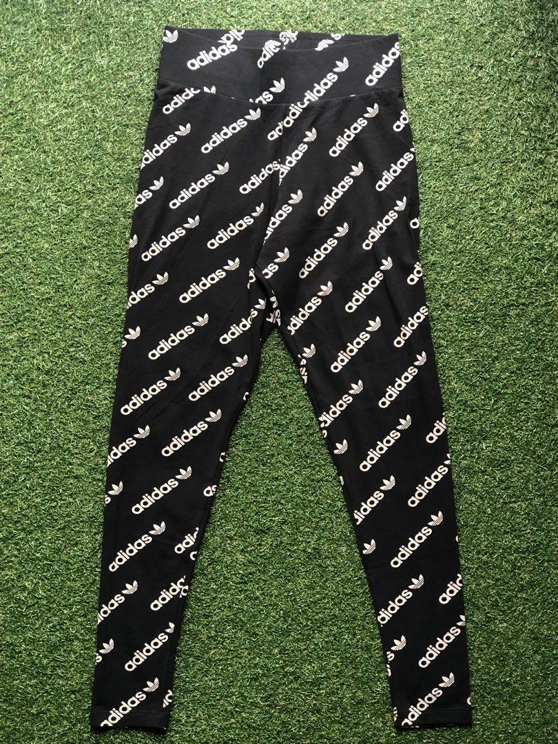 adidas Originals Logomania repeat logo leggings in black