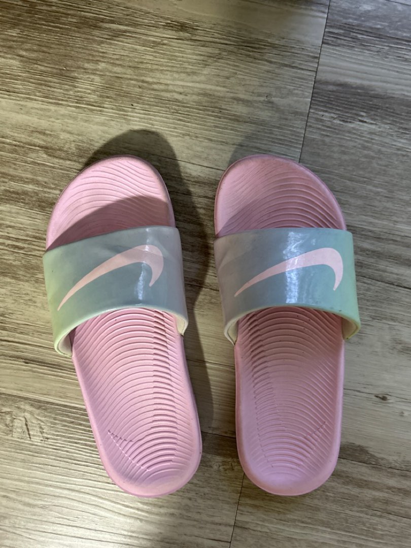 nike slides with roses