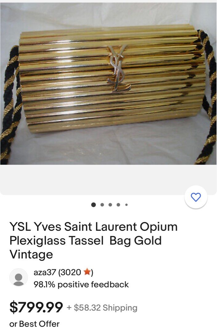 Saint Laurent Gold Plexiglass Opium Box Shoulder Bag Saint Laurent