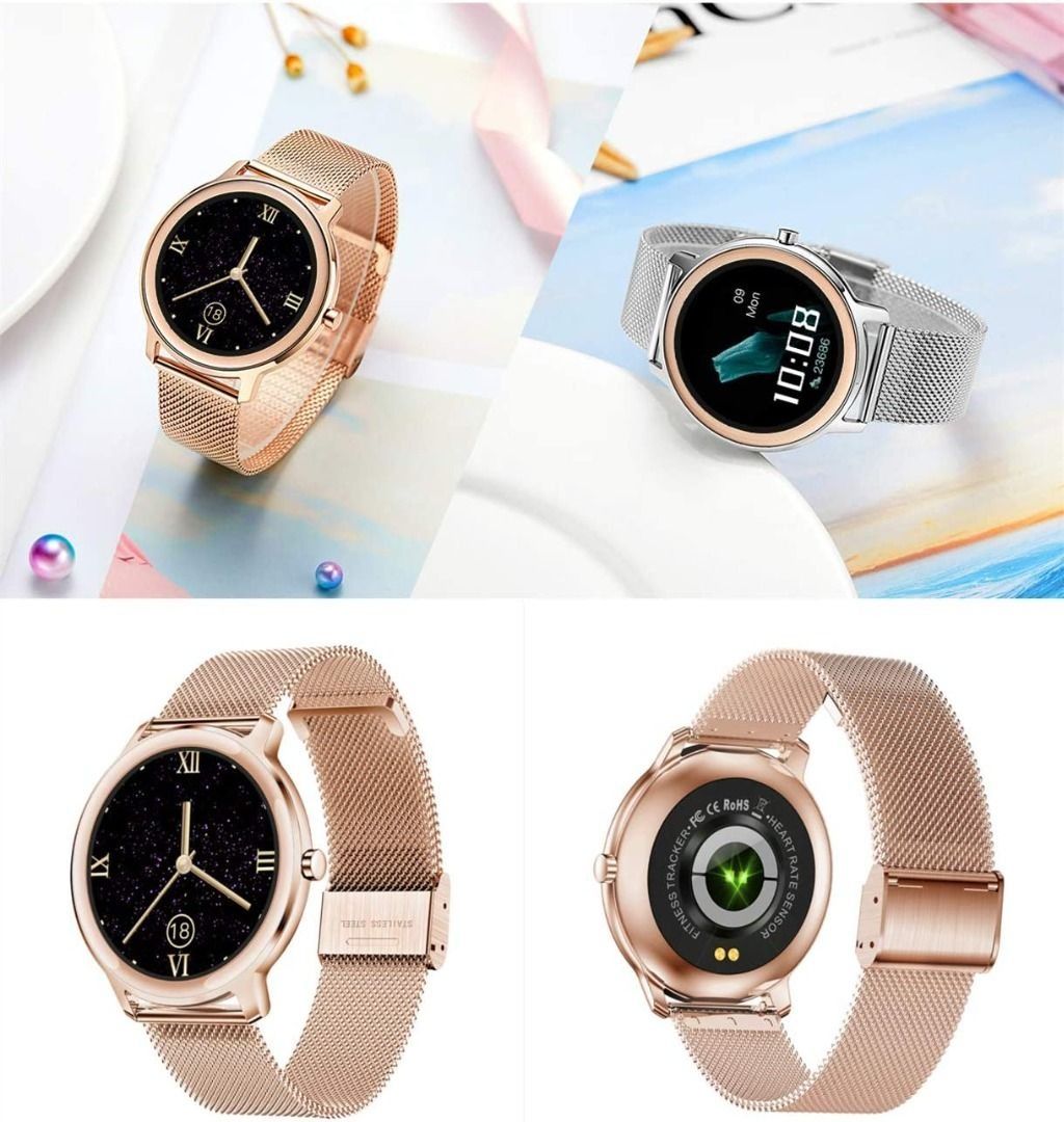 B1798 Aliwisdom Smart Watch for Women 1.1 Round Smartwatch Waterproof Activity Tracker Fitness Tracker Fitness Sport Watch with Incoming Call