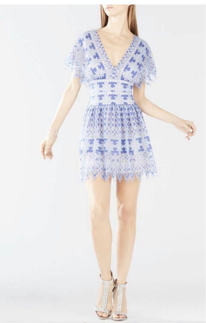 Bcbg blue lace online dress