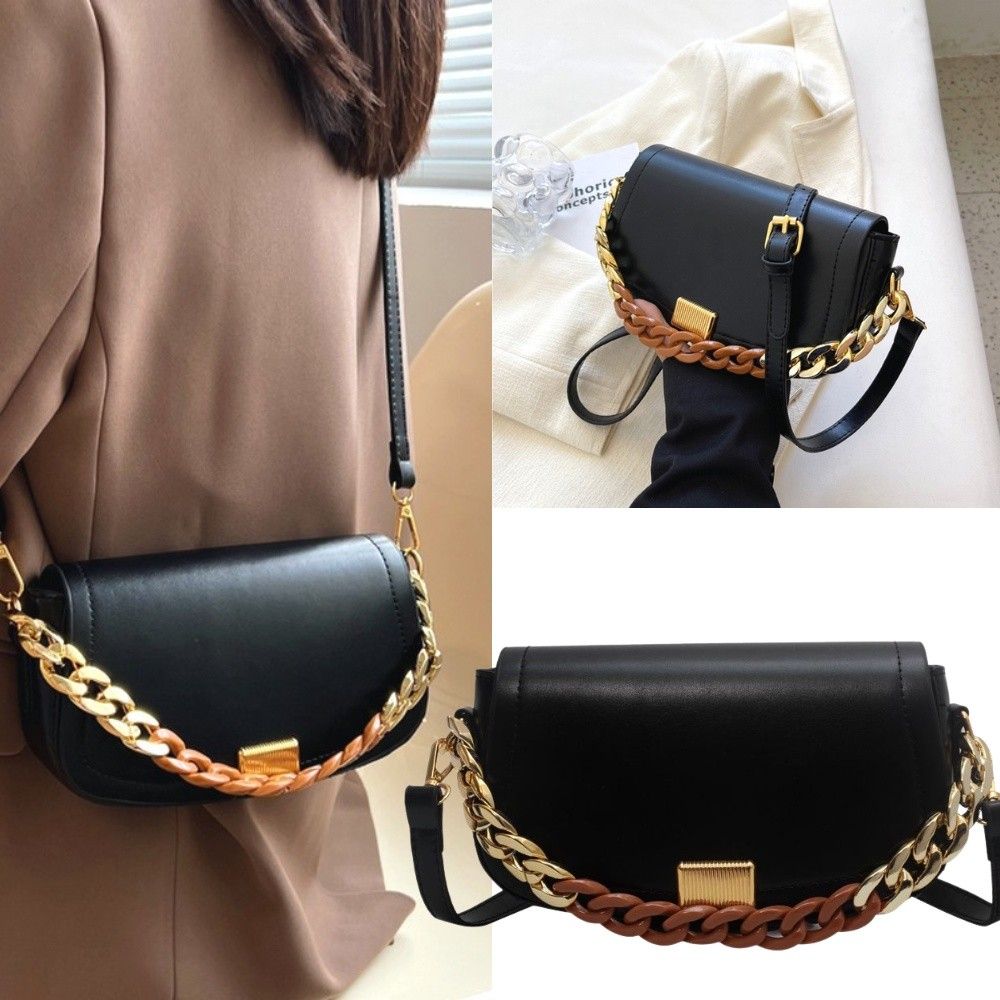 Black gold chain bag, Fashion, Wanita di Carousell