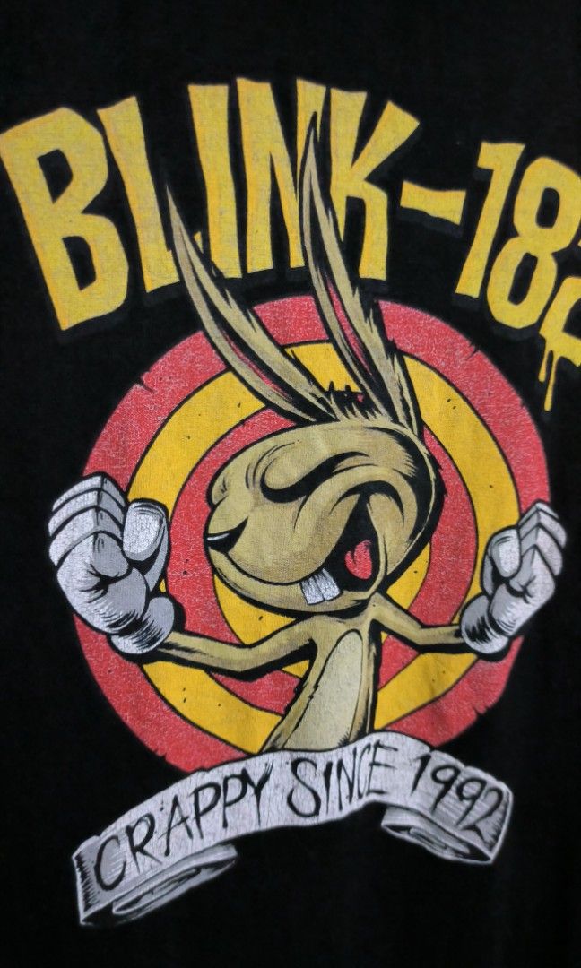 Blink 182 crappy since 1992 tee (Category: Tshirts & Polo Shirts ) located in San Mateo. Submitted by recycle1990 (Listing ID 1213888242, Image 2). Description: issue crack on print and pinholes 3 solid padin kc blink 182 size 20/29.