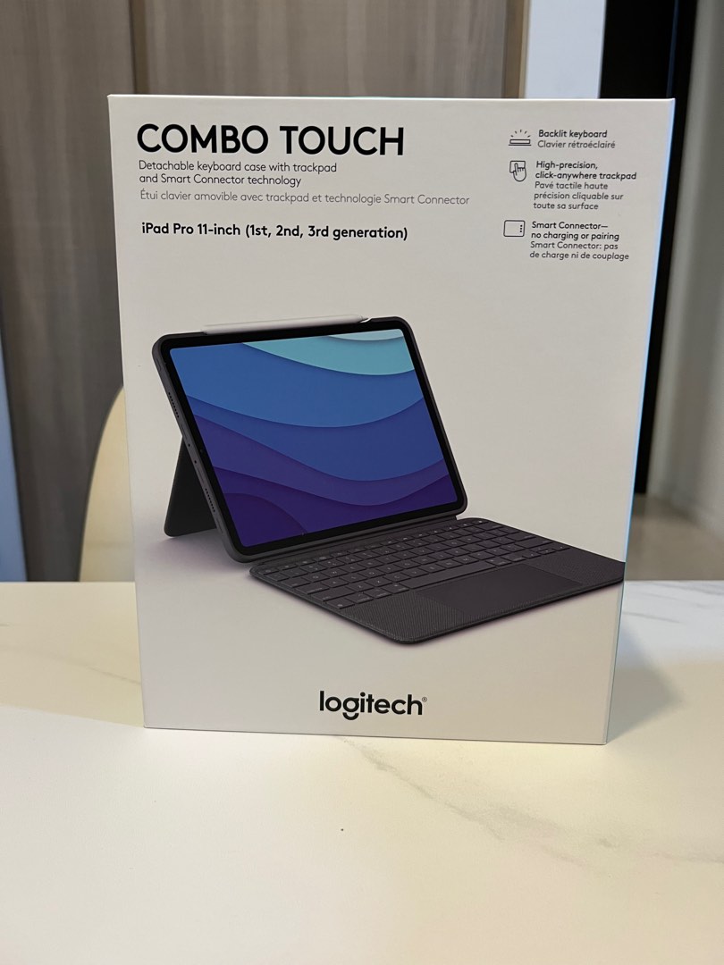 BN iPad Pro 11 Logitech Combo Touch, Mobile Phones & Gadgets, Mobile & Gadget Accessories, Cases