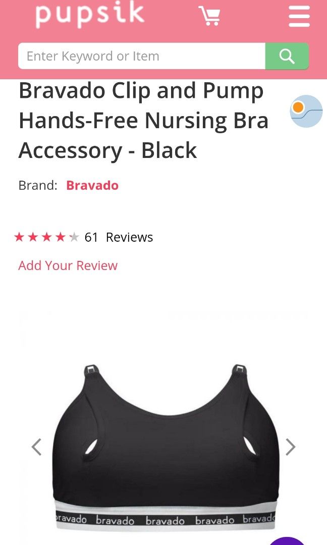 Bravado Clip and Pump Hands-Free Nursing Bra Accessory - Black