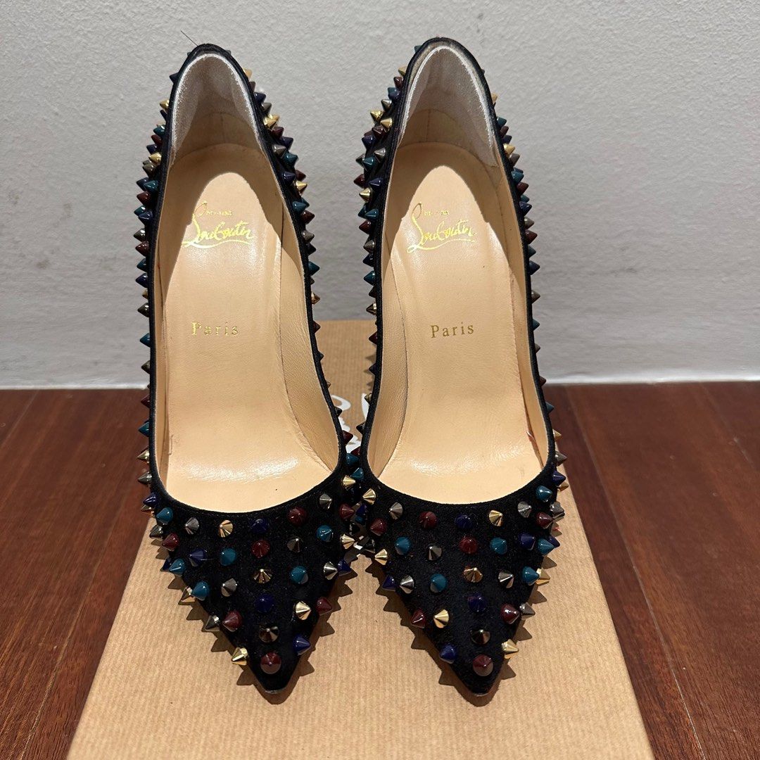 Christian Louboutin Pigalle Follies Suede Spikes 100 Women s
