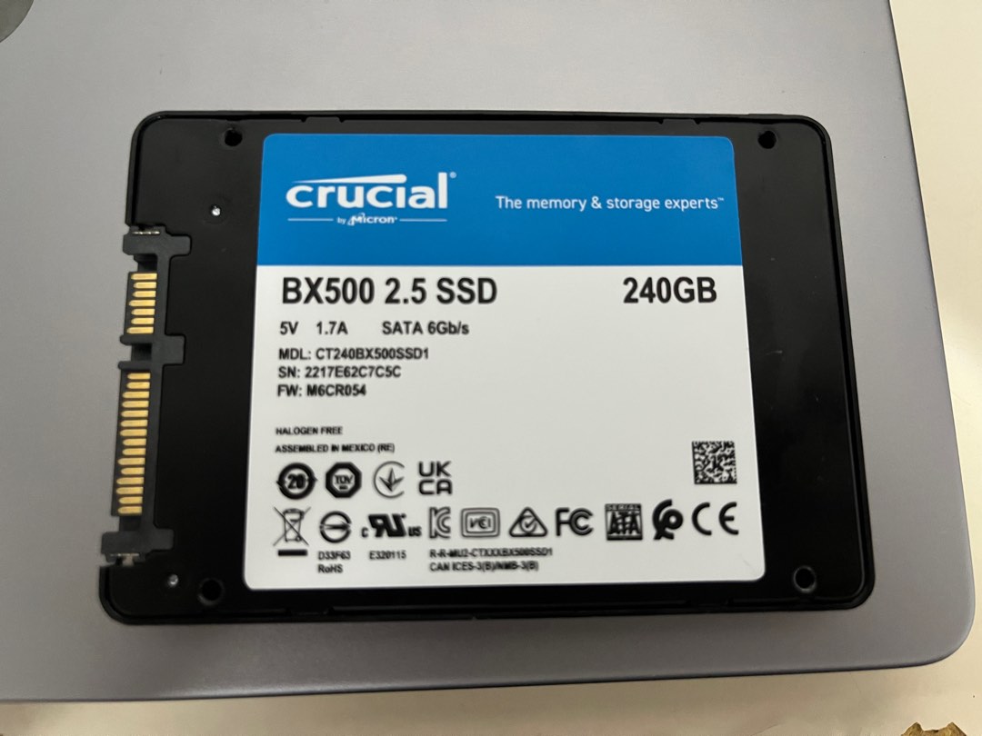 Crucial 240GB SATA ssd, Computers & Tech, Parts & Accessories, Hard ...