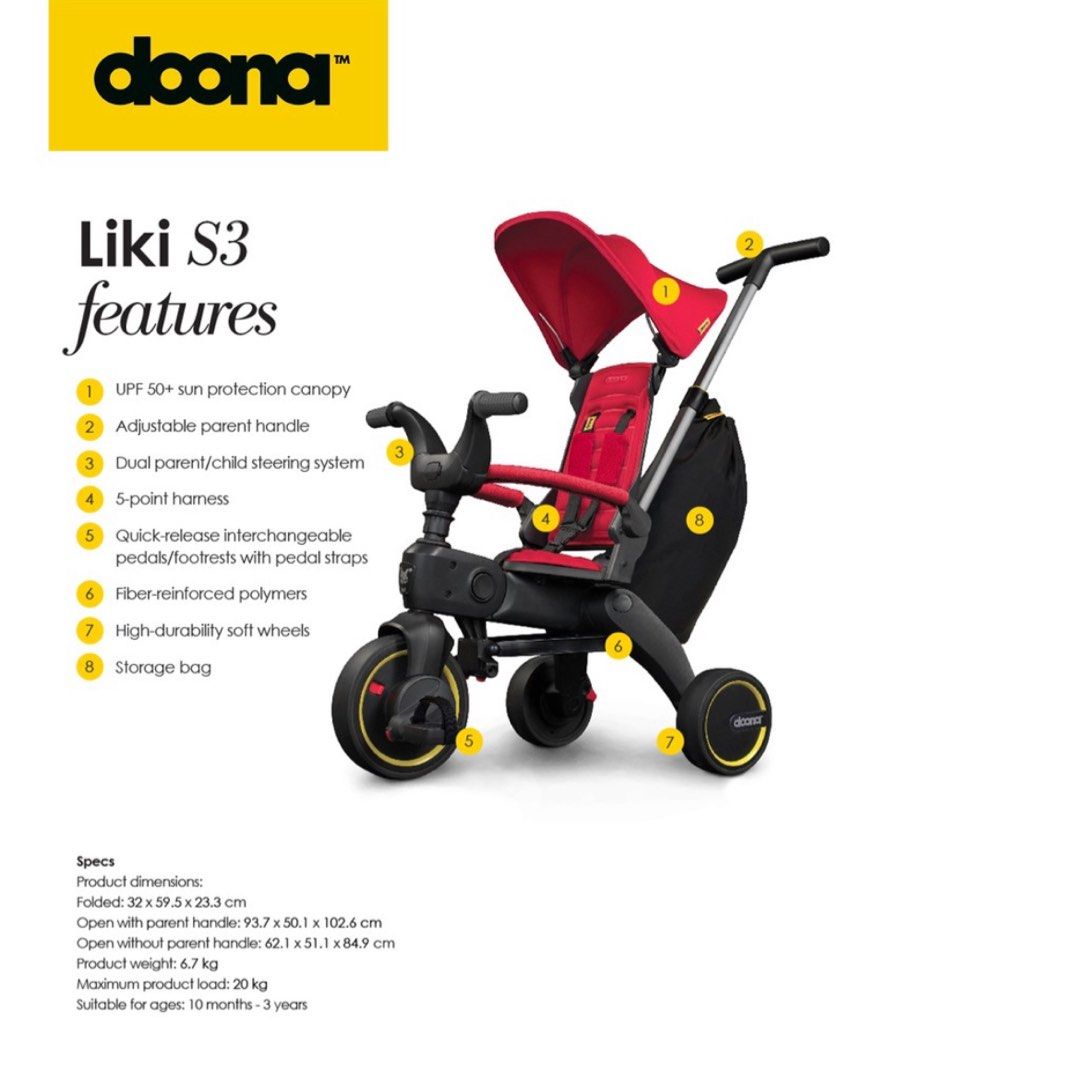 Doona S3 Liki Trike with cup holder, Babies & Kids, Going Out