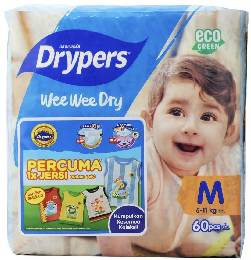 Drypers wee wee dry shop size m