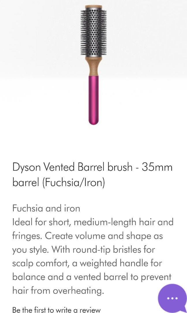 Dyson Vented Barrel brush 35mm barrel (Fuchsia/Iron), Beauty