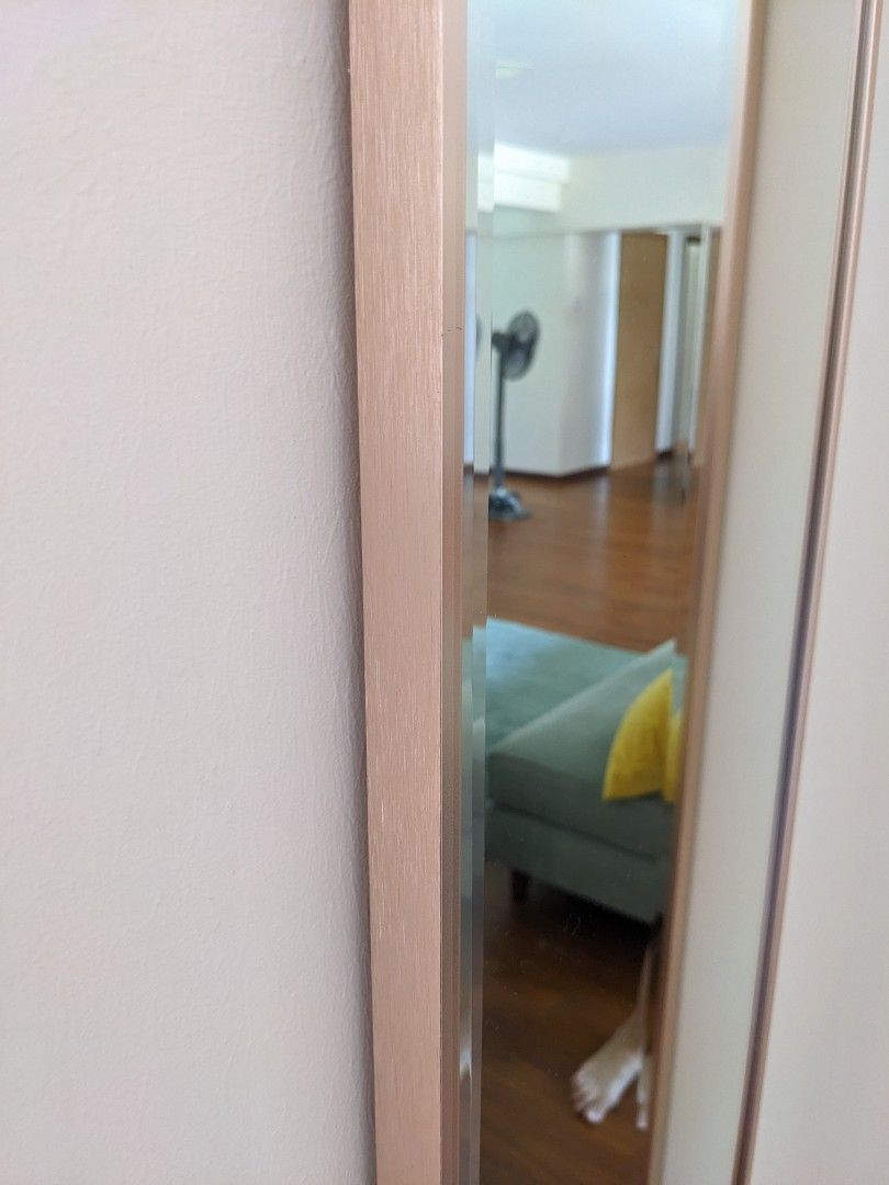 Taylor b Full length mirror rose gold frame beveled edge, Furniture