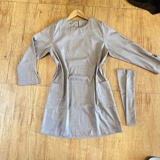 grey blouse
