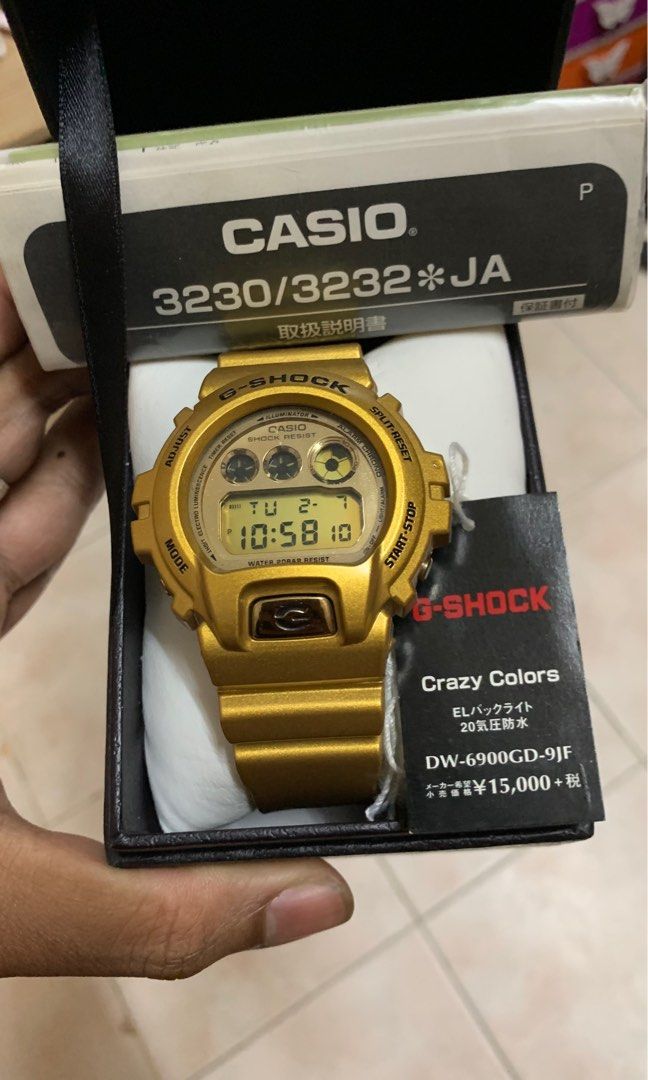 GSHOCK GOLD CRAZY COLOUR DW 6900 GD9JF Men s Fashion Watches