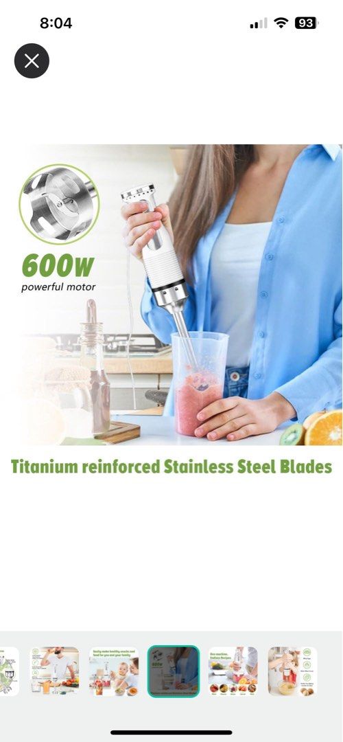 Airbot Handheld Blender Food Processor Mixer Grinder Baby Food Proccessor Meat Grinders, TV