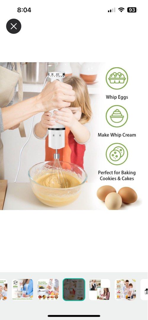 Airbot Handheld Blender Food Processor Mixer Grinder Baby Food Proccessor Meat Grinders, TV