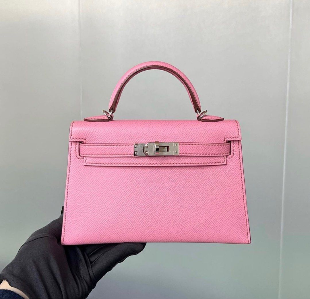 Hermes Kelly 20 Bubblegum pink Epsom Phw, Luxury, Bags & Wallets