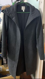 3/21最後出貨日！H&M 灰黑色長版保暖冬季大衣長袖外套 XS #23女神節