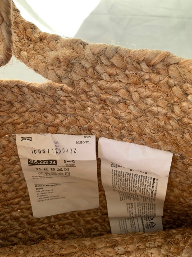 IKEA Hanging basket/bag, jute, Women's Fashion, Bags & Wallets, Beach Bags on Carousell