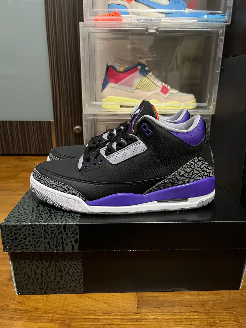 Jordan 3 court purple Men #39 s Fashion Footwear Sneakers on Carousell