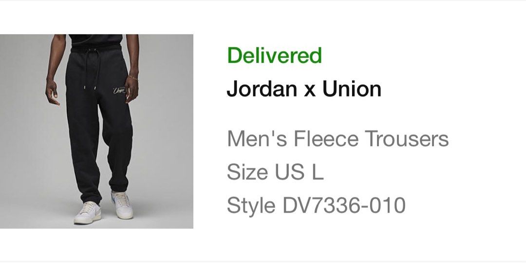 人気商品超目玉 目玉商品 Jordan x Union Fleece Pants Black XXL