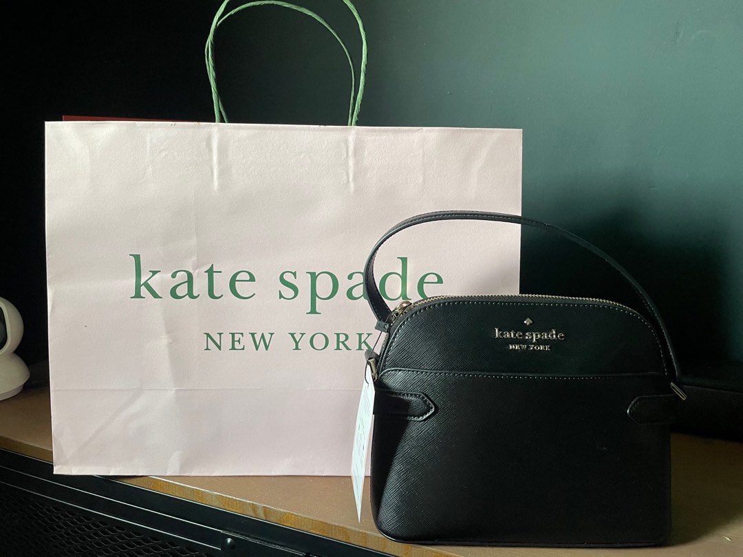 Kate Spade Staci Dome Crossbody in Black, Luxury, Bags & Wallets on  Carousell