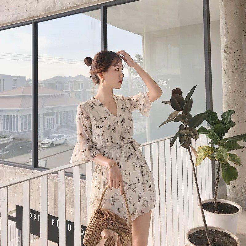 Korean online floral dress
