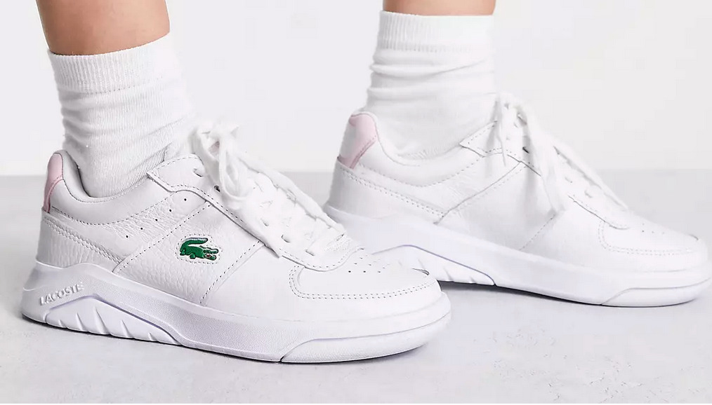 White and discount pink lacoste trainers