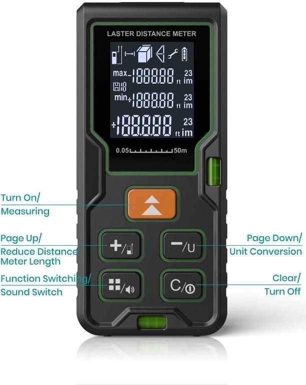 Laser Measure 50m,Klearlook (High Accuracy) Laser Distance Meter 165ft ...