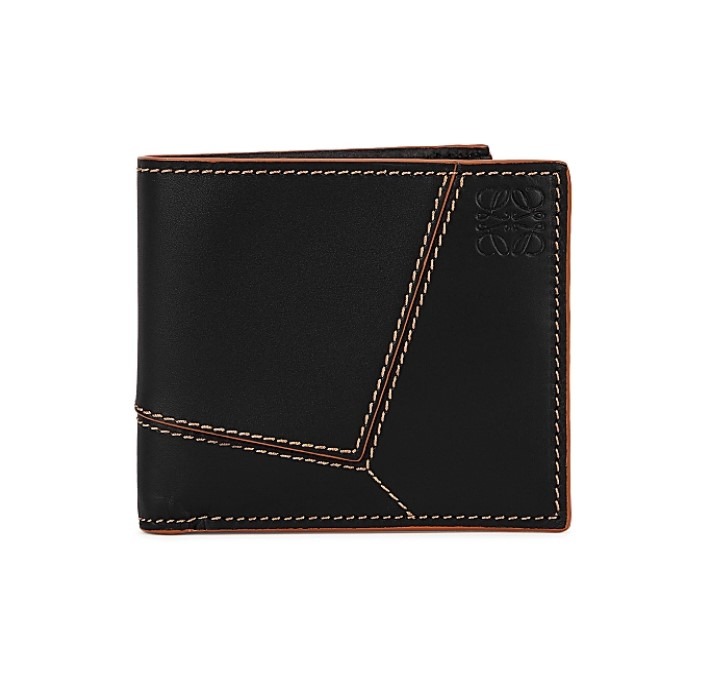 LOEWE Puzzle Stitches Bifold Wallet in Smooth Calfskin Black