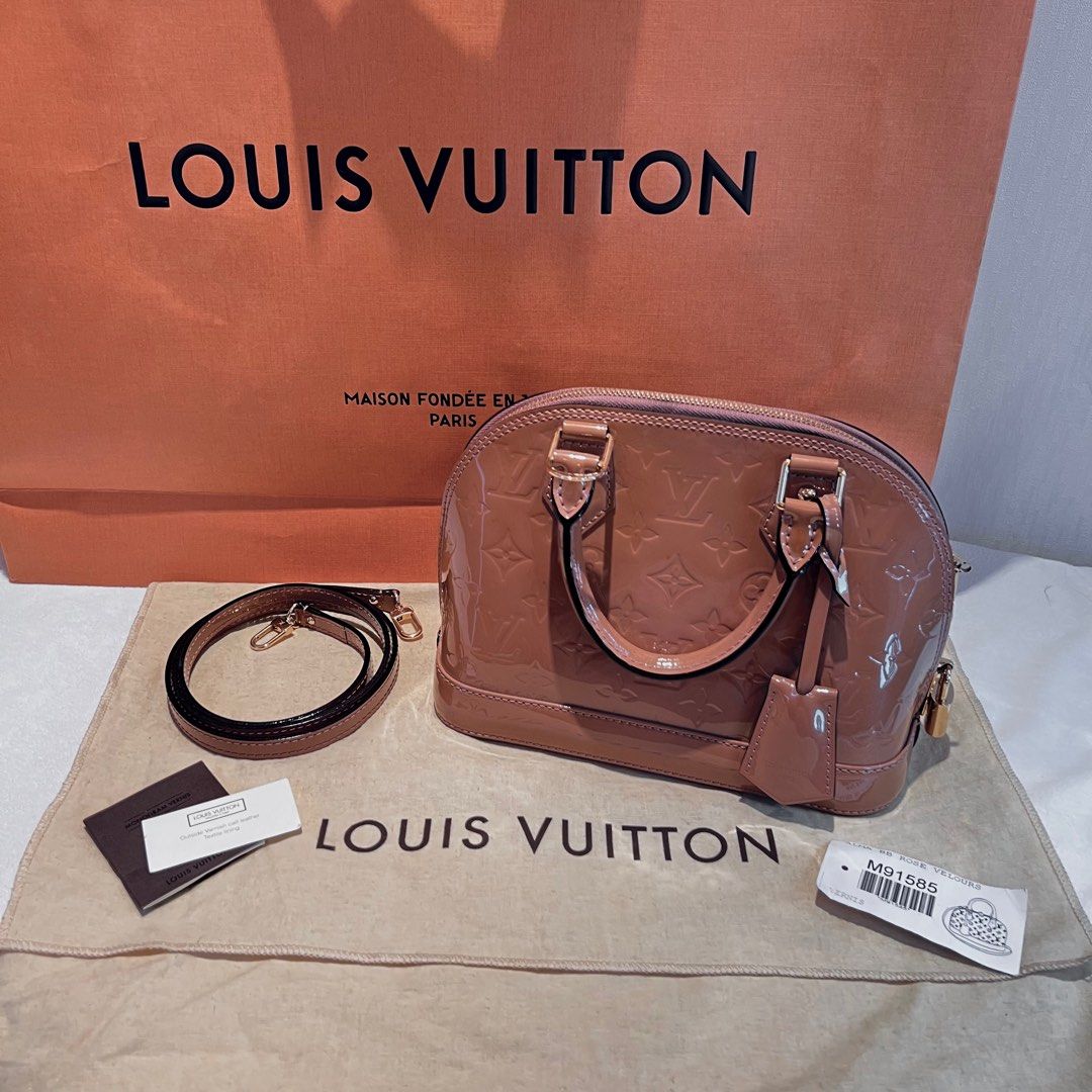 Louis Vuitton Alma BB Monogram Vernis in Rose Velours