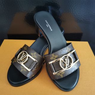 NEW Louis Vuitton Monogram LOGO SUNBATH MULES FLAT Shoes 37, US 6.5 Or 7