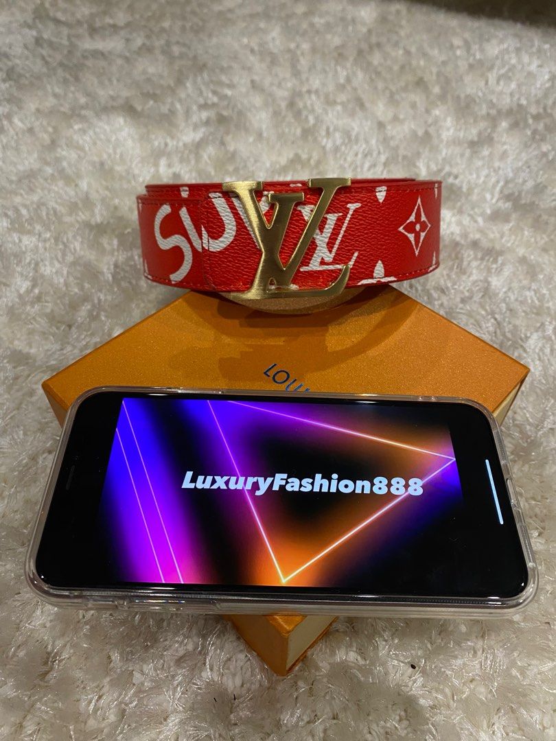 LV Supreme Leather Belt Men s Fashion Watches Accessories