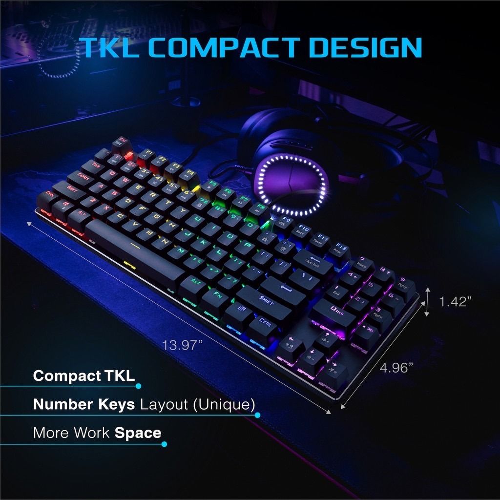 Mechanical Gaming Keyboard 89 Keys Design (Ultra Compact) Laptop ...