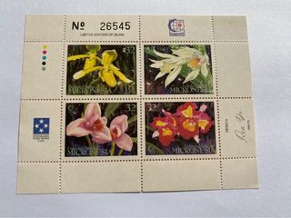 Micronesia stamps 1995 flowers singapore exhibition Ms mnh