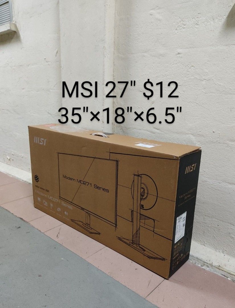 monitor boxes with styrofoam, Furniture & Home Living, Home Improvement & Organisation, Storage