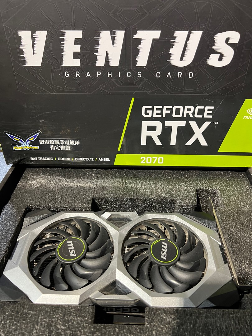 二手良品MSI GeForce RTX 2070 VENTUS GP 過保固, 電腦及科技產品