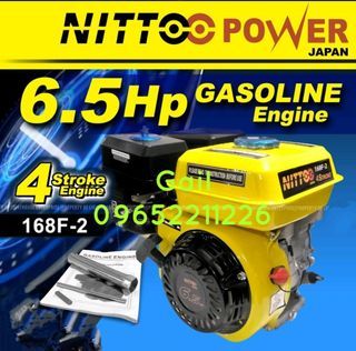 NITTOO Japan 6.5HP 4-Stroke Single Cylinder Air-Cooled, 3600rpm Gasoline Engine (168FS-2)