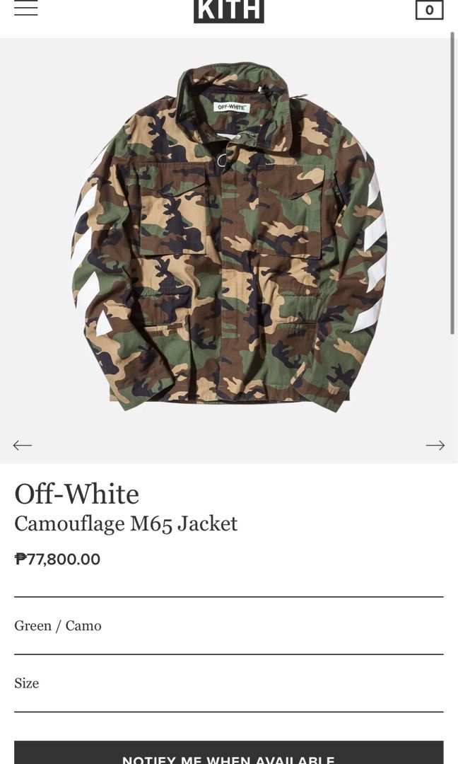 Off white sales m65 camo jacket