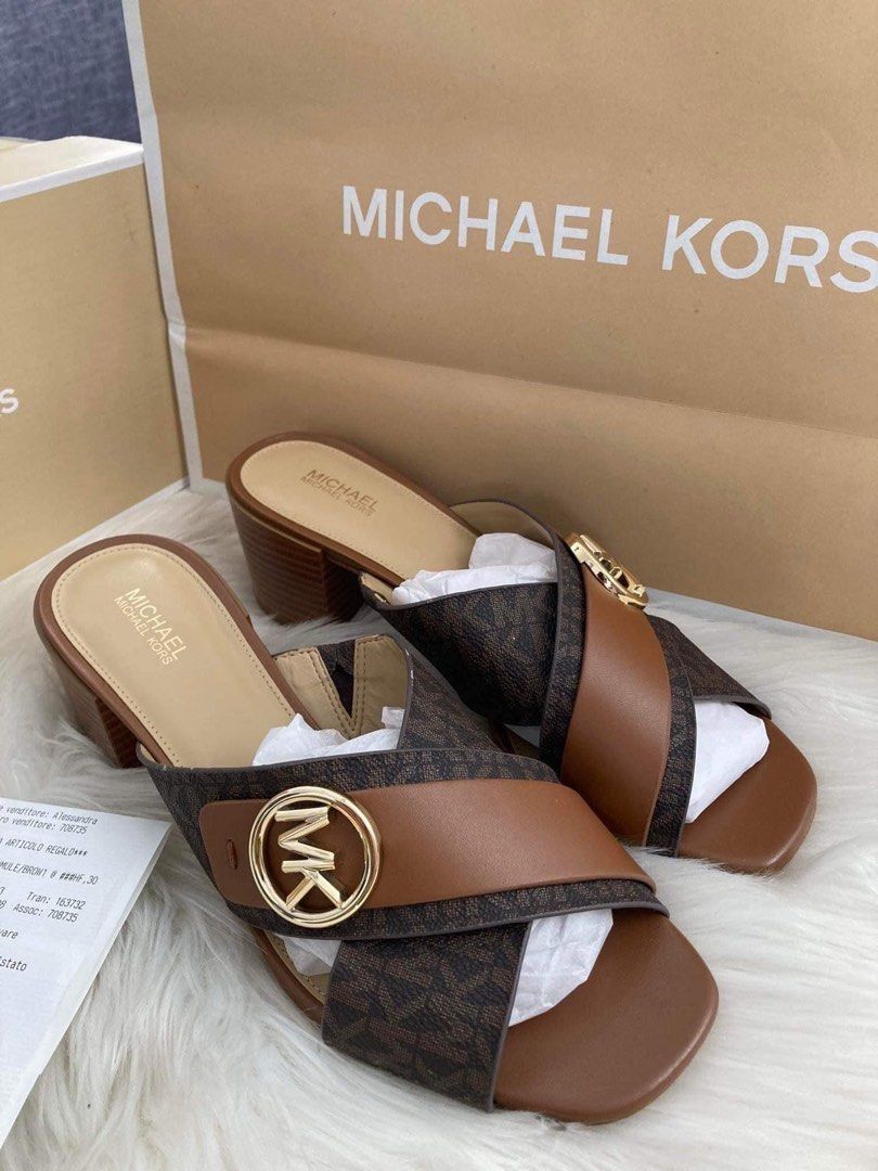 💯ORIGINAL MICHAEL KORS CARMEN FAUX LEATHER MULE, Luxury, Sneakers