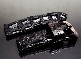 Panerai PAM Watch Strap or Apple Watch Hornback Strap Band 24mm Crocodile Alligator Strap