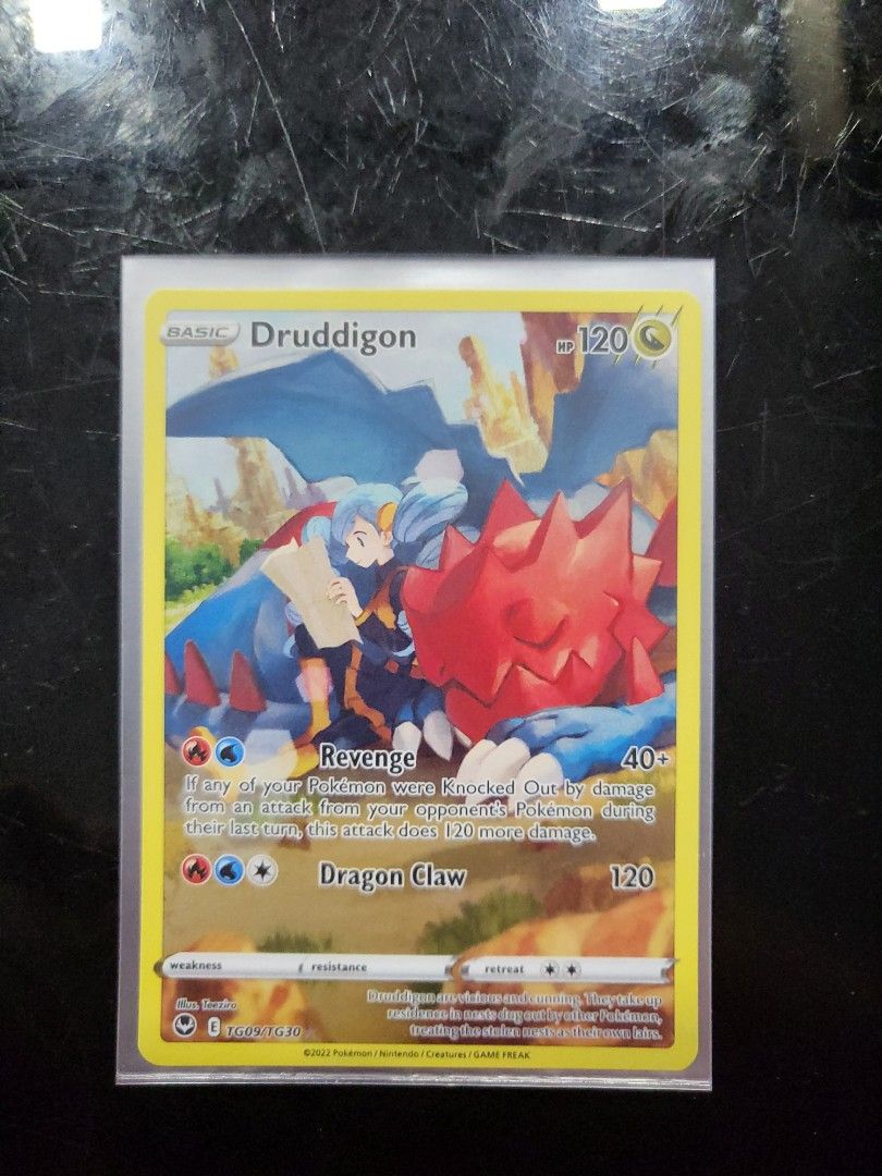 Pokemon Druddigon Trainer Gallery TG09/TG30 Silver Tempest, Hobbies ...