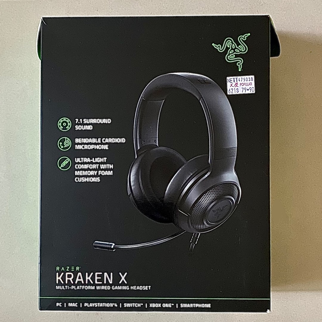 razer kraken x multiplatform wired gaming headset, Audio, Headphones