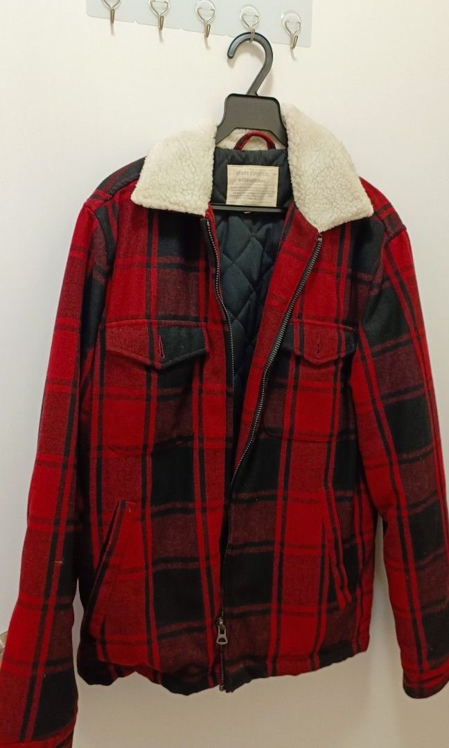 Red hotsell borg jacket