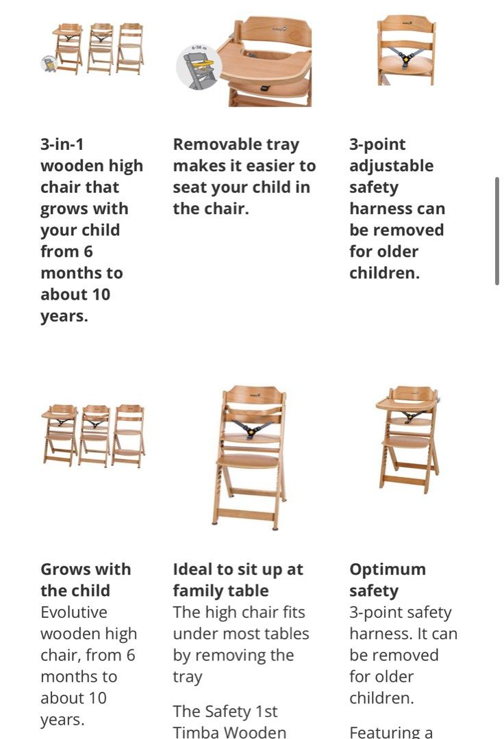 Safety First Timba High chair, Babies & Kids, Baby Nursery & Kids